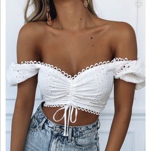 White fox boutique same thing white crop top